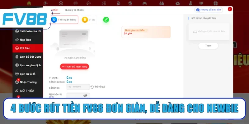 4 bước rút tiền FV88 đơn giản, dễ dàng cho newbie